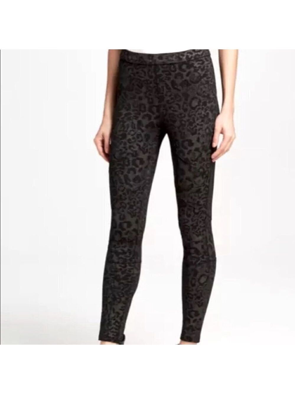 𝅺FREE People Leopard Print Ponte Stretch Pant Leggings Size S